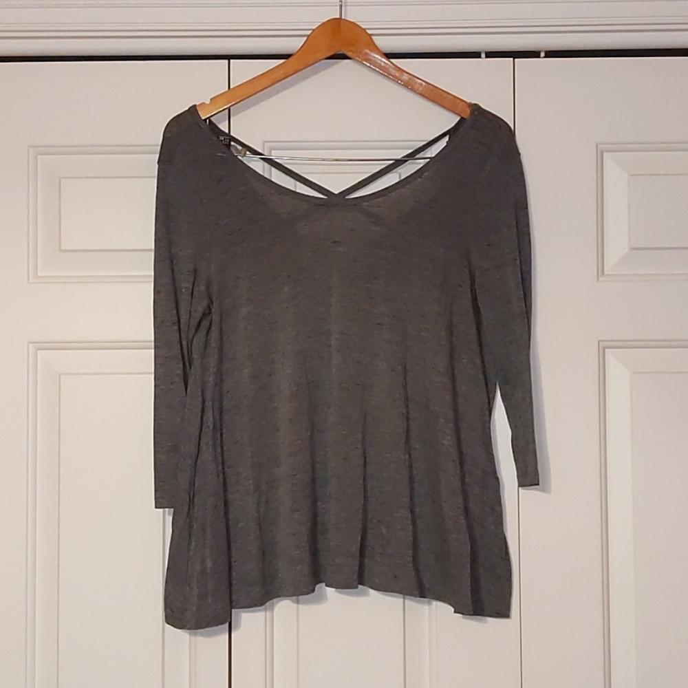 Gray low back sweater